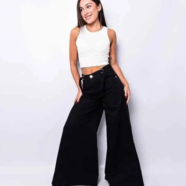Premium jean maxi palazo regulador