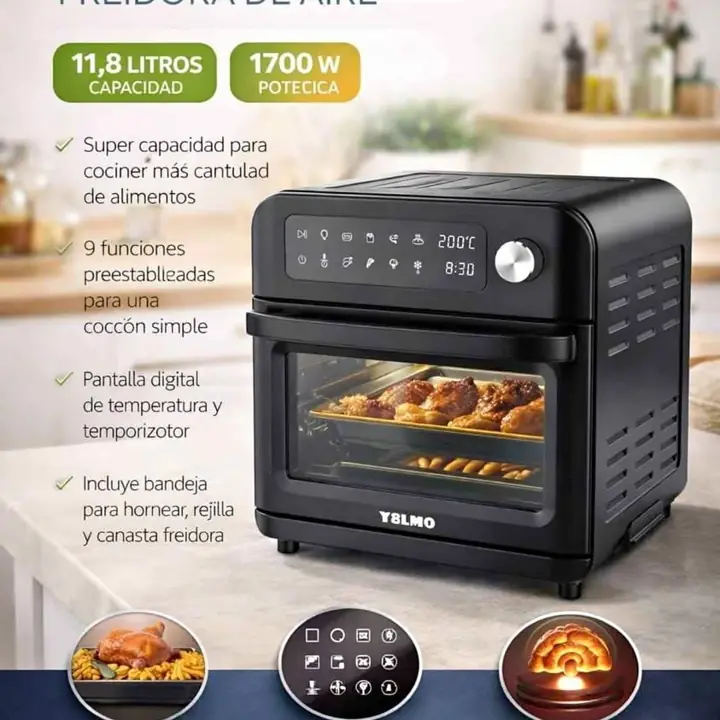 Freidora de aire 11.8 litros 1700W yelmo