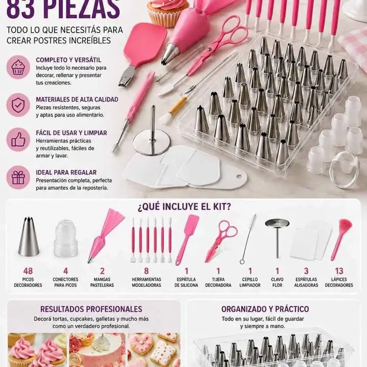 Kit reposteria 83 piezas