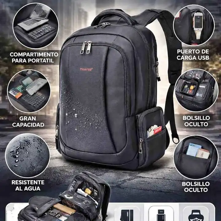 Mochila multifuncional premium tigermu antirrobo