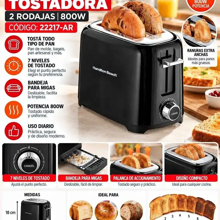 Tostadora hamilton beach toasterblack