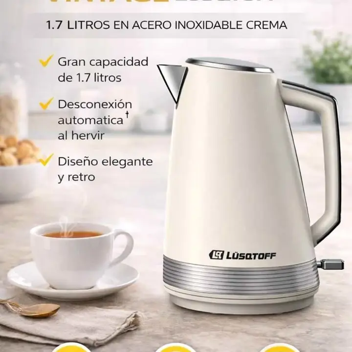 Pava electrica 1,7 lts crema - lusqtoff