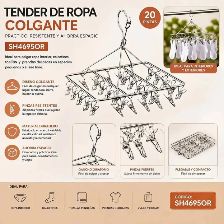 Tender de ropa colgante