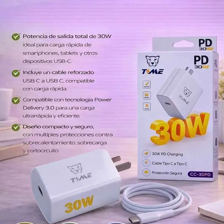 Cargador qc 30W ficha C