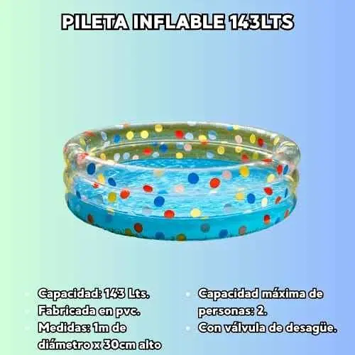Pileta infable 143LTS con lunares de colores
