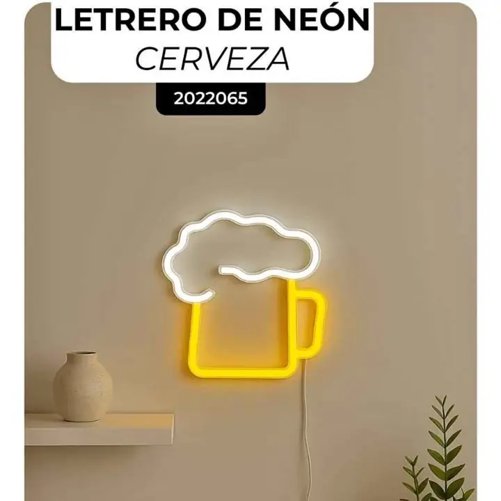 Letrero de neon cerveza