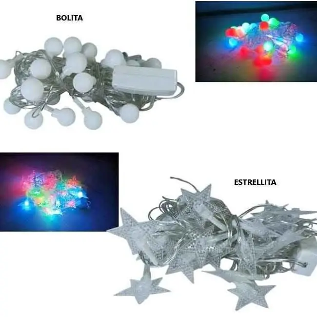Guirnalda MULTICOLOR3M bolita y estrellita