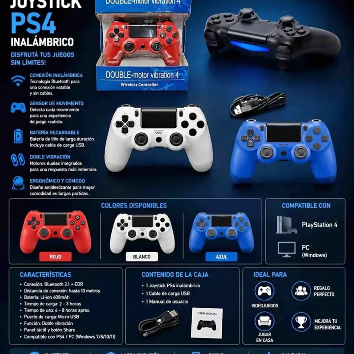 Joystick PS4 colores sin marca