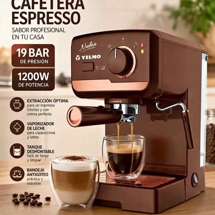 Cafetera espresso 19 bar 1200W yelmo