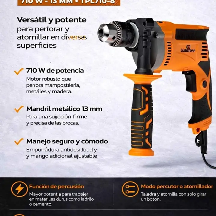 Taladro percutor 710W lusqtoff