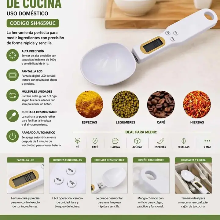 Cuchara balanza de cocina bascula