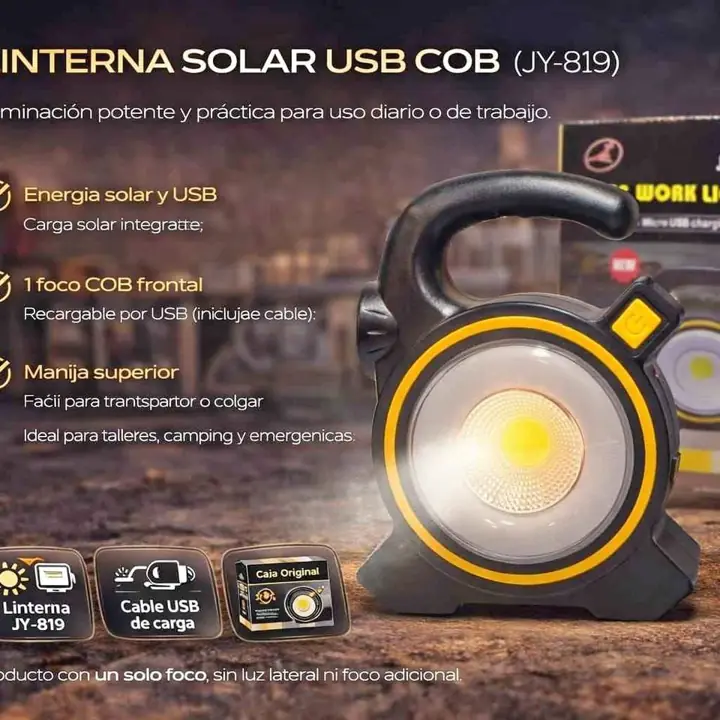Linterna solar USB
