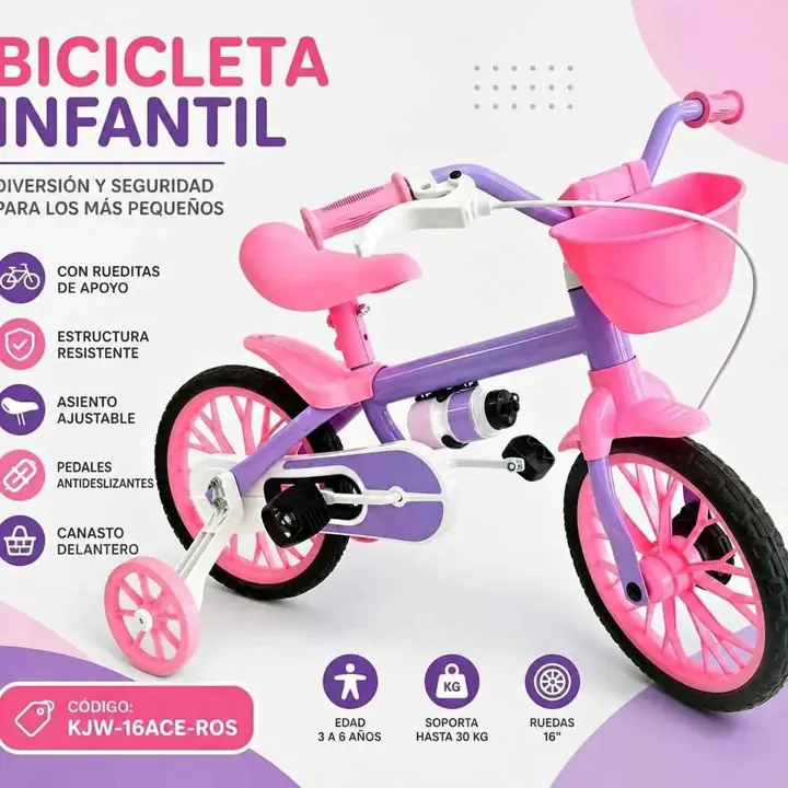 Bicicleta rodado 12 con cantiplora minnie mouse