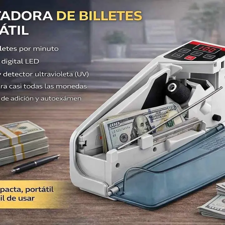 Contadora de billetes portatil dinax
