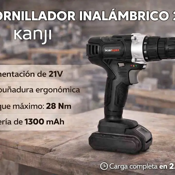 Atornillador inalambrico 21V 2A Kanji tools