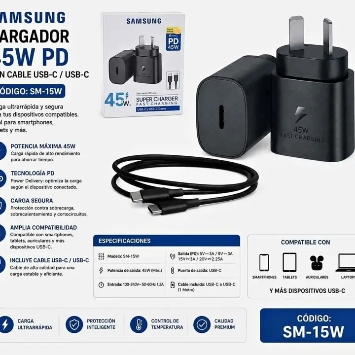 Cargador 45W pd con cable