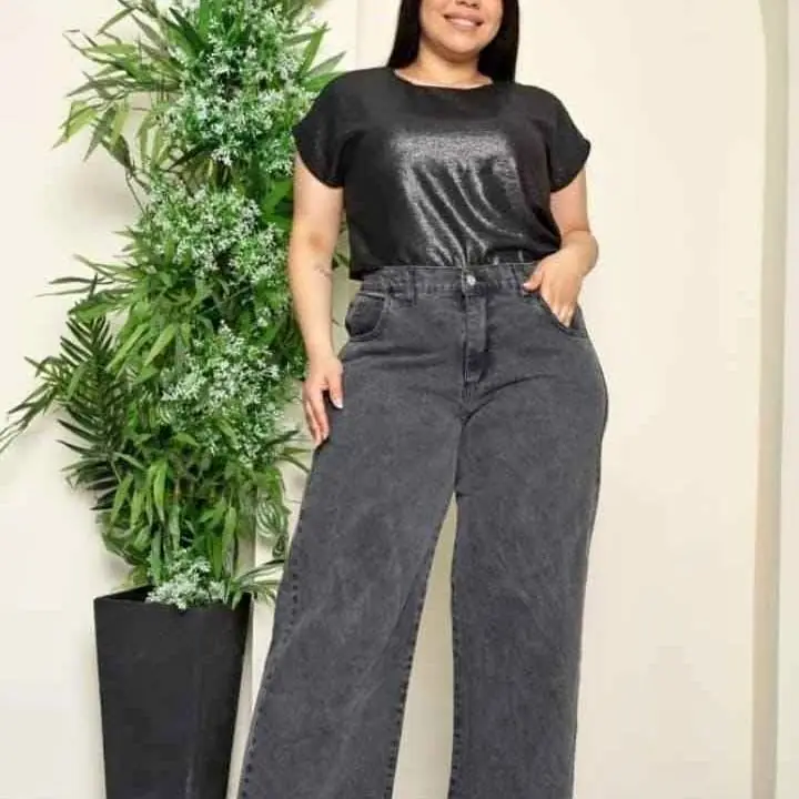 Jean especial wide gris/negro