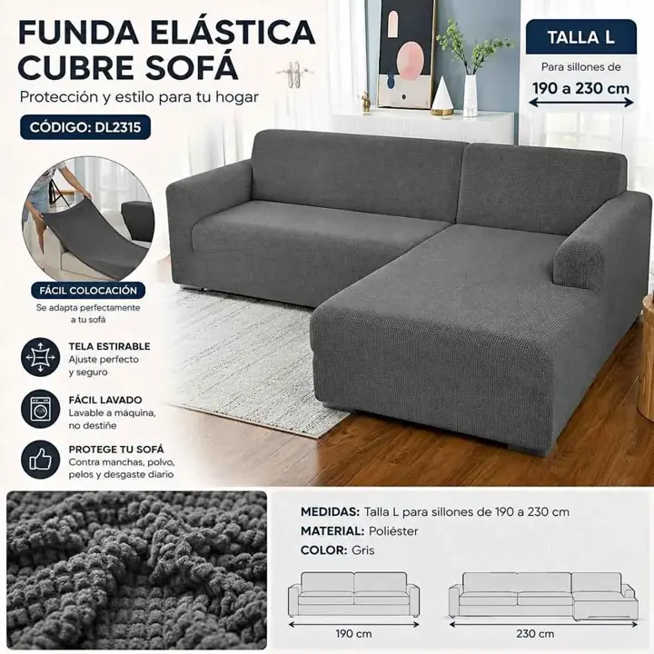 Funda cubre sillon elastica 190 a 230CM