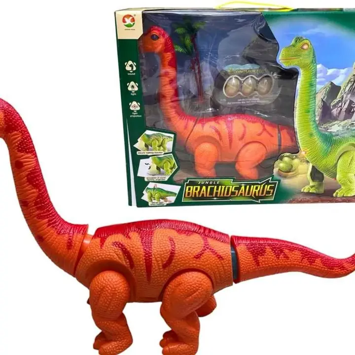 Dinosaurio a pila c/luz y sonido Tira huevos
