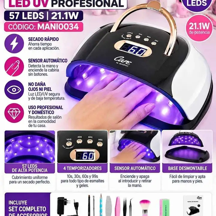 Cabina de uñas care G 21.1W 57 LED UV profesional