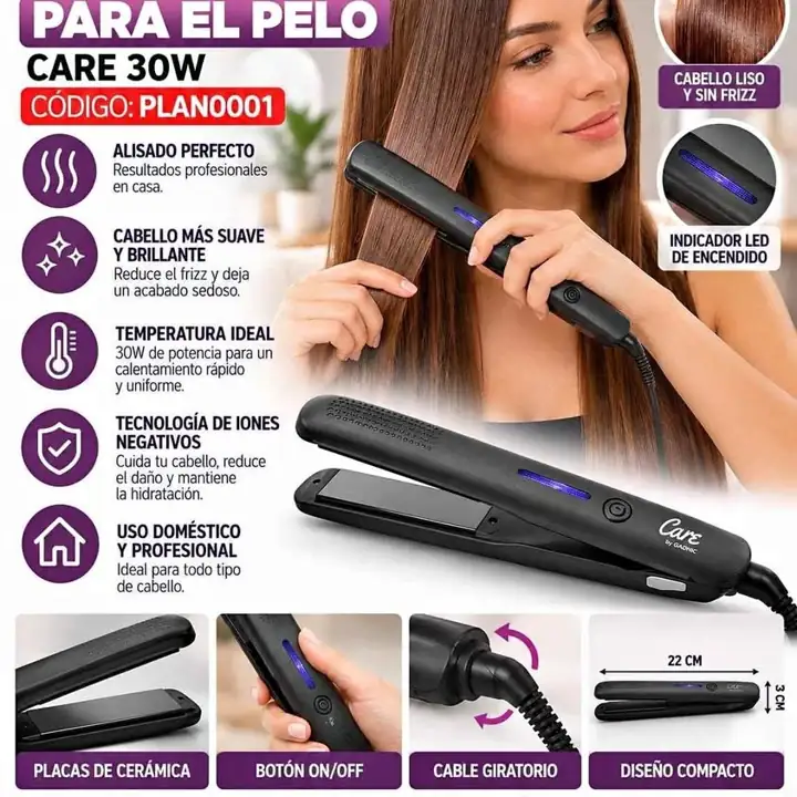Planchita de cabello 30W care 220V