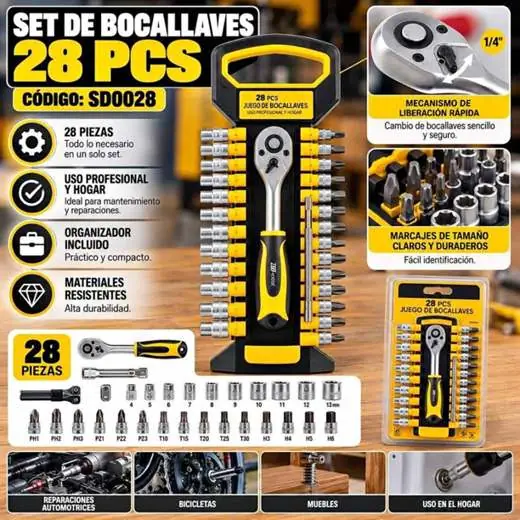 Set de bocallaves 28PCS herramienta