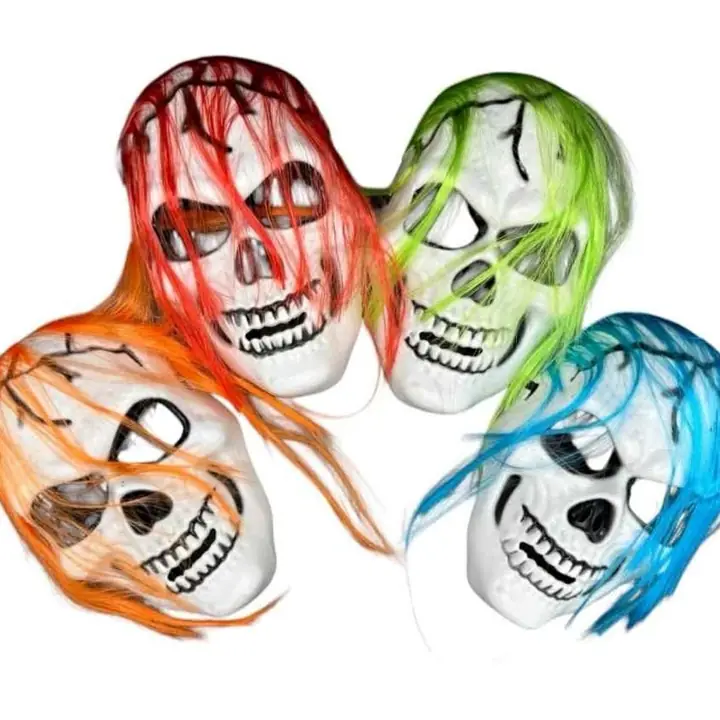 Mascara Calaveras c/Pelos Coloridos