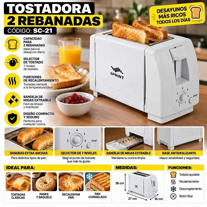 Tostadora 2 rebanadas
