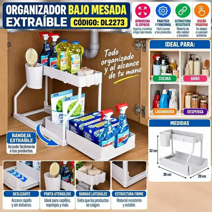 Organizador Bajo mesada extraíble