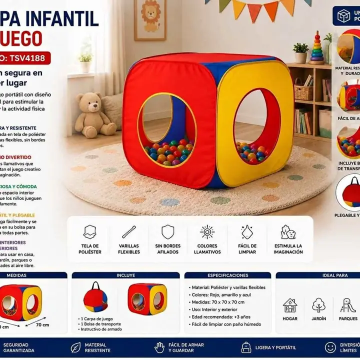 Juguete carpa cuadrada en bolsa