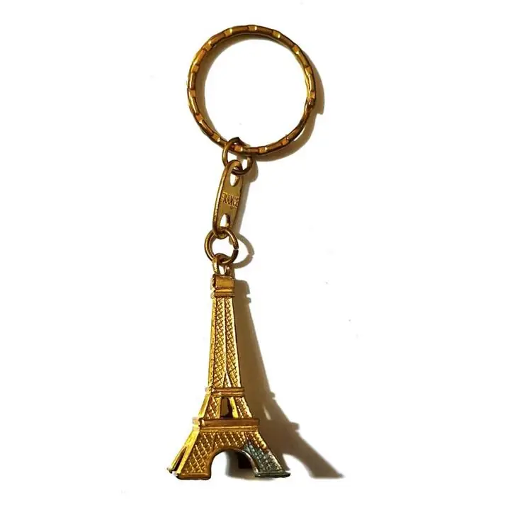 Llavero Torre Eiffel Paris Francia Dorada Outlet con Detalle