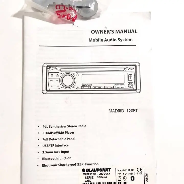 Manual Radio Stereo Blaupunkt Madrid 120 Bt + Herramientas usado libro guia
