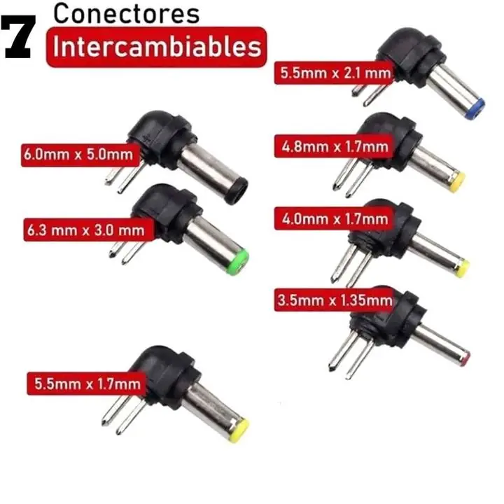 Ficha Adaptador X7 Cargador Universal 2 Pin Note Net Fuentes Negro nuevas