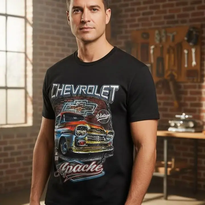 Remera estampada Chevrolet apache 1959 vintage nueva