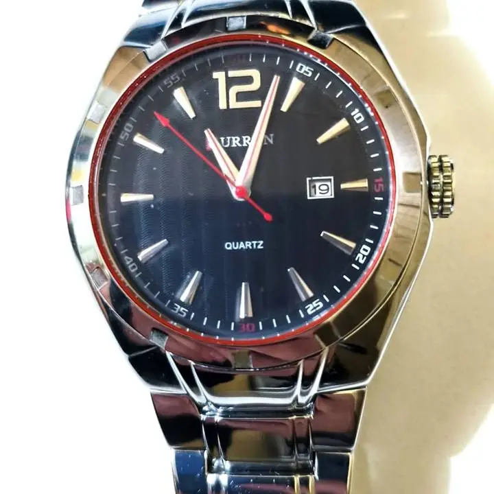 Reloj Pulsera Hombre Curren M8103 Quarzo Moda Plateado con Negro, pulsera, usado