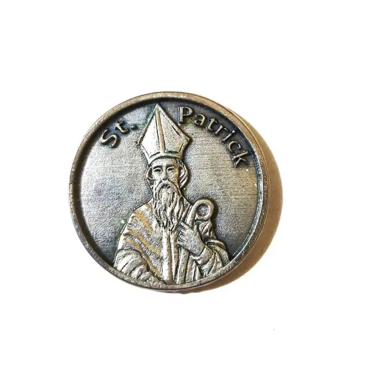 Medalla de Metal 2 Caras San Patricio St Patrick 3cms Santo usada