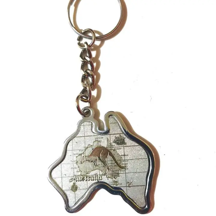 Llavero Recuerdo de Australia Canguro Viaje 4,5cms Llaves Plateado usado