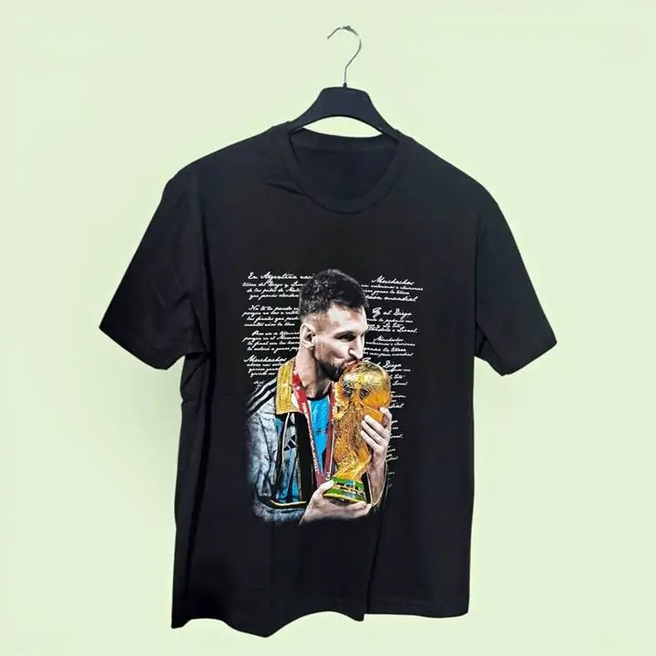 Remeras Argentina Messi Copa del Mundo Algodon Talle L y XL