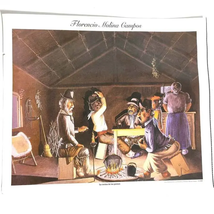 Lamina Poster Dibujo Florencio Molina Campos Gauchos 37x31cms