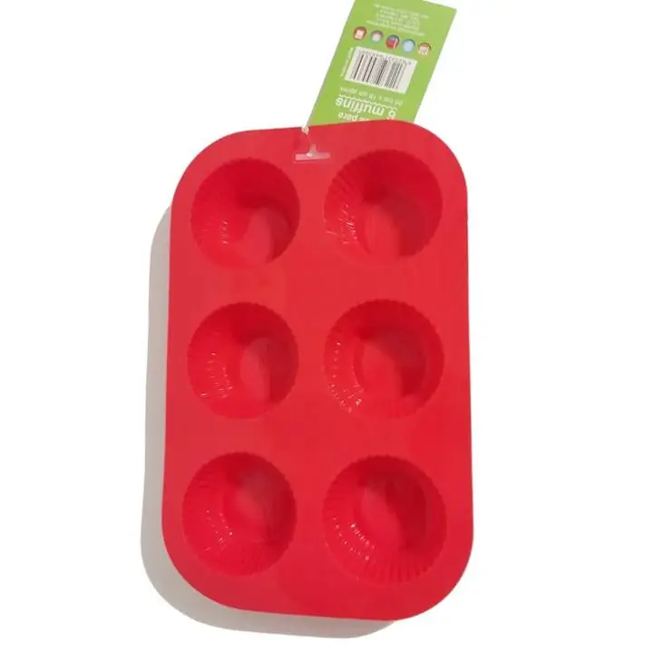 Molde Silicona Goma Horno Muffins Cupcakes X6 Reposteria nuevo