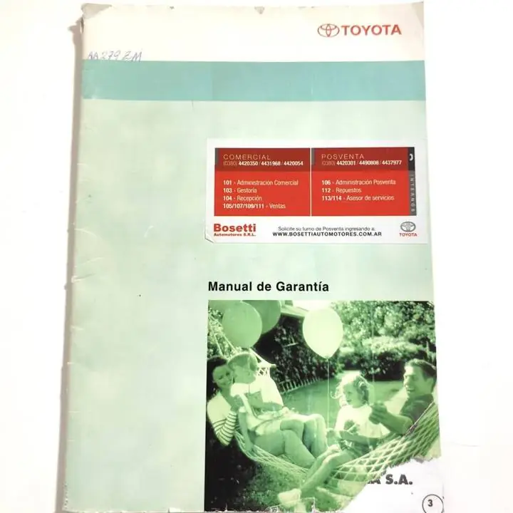 Manual de Mantenimiento Servicios Toyoya Etios 2016 Services usado