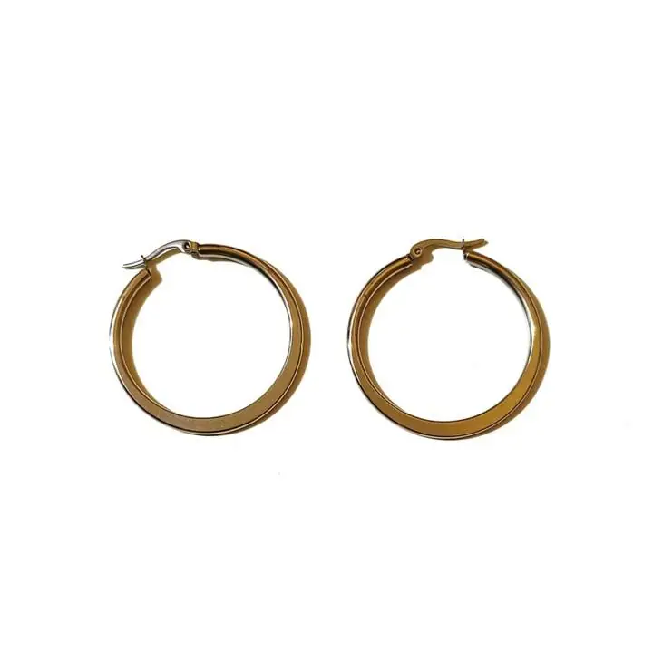 Aros Argollas Plateadas Acero Quirúrgico 4cms Plateados Moda nuevos