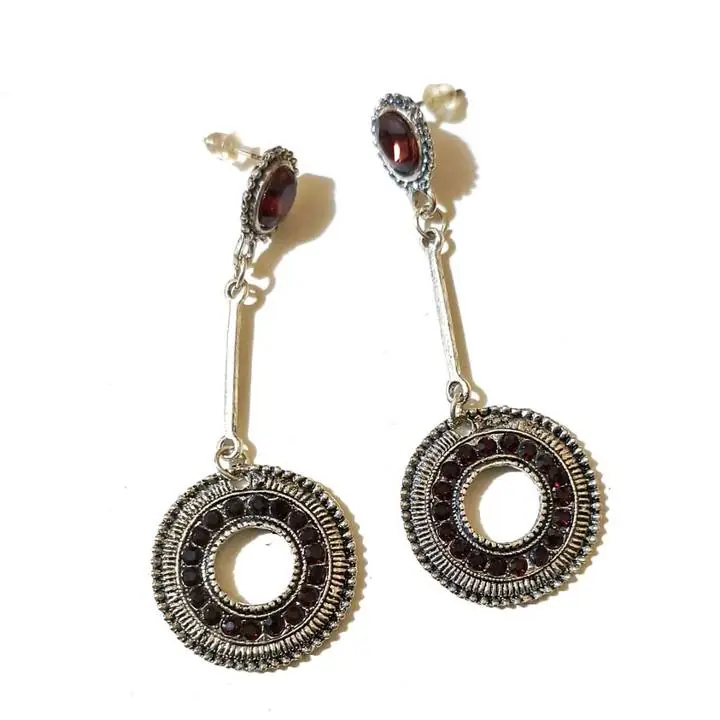 Aros Acero Quirurjico Plateados con Piedras Aretes Moda Bijouterie