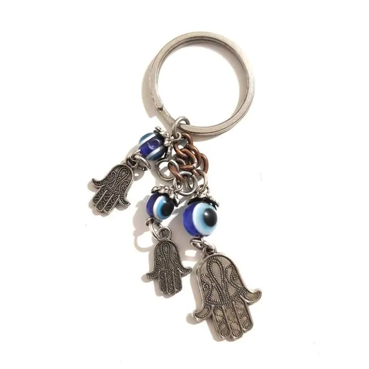 Llavero Mano de Fatima Ojo Turco Suerte Proteccion Metal usado