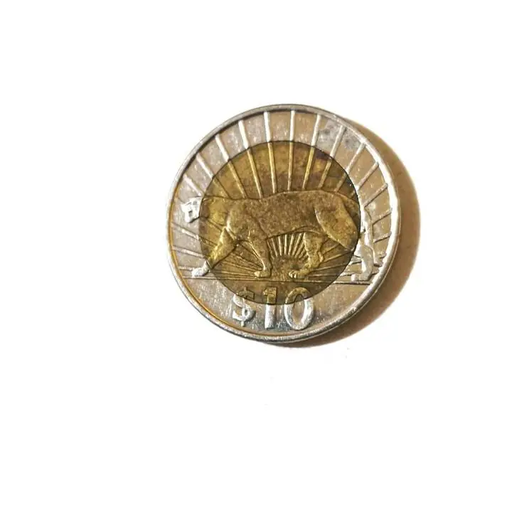 Moneda Uruguay 10 Pesos Uruguayos Año 2011 Retro Vintage coleccion