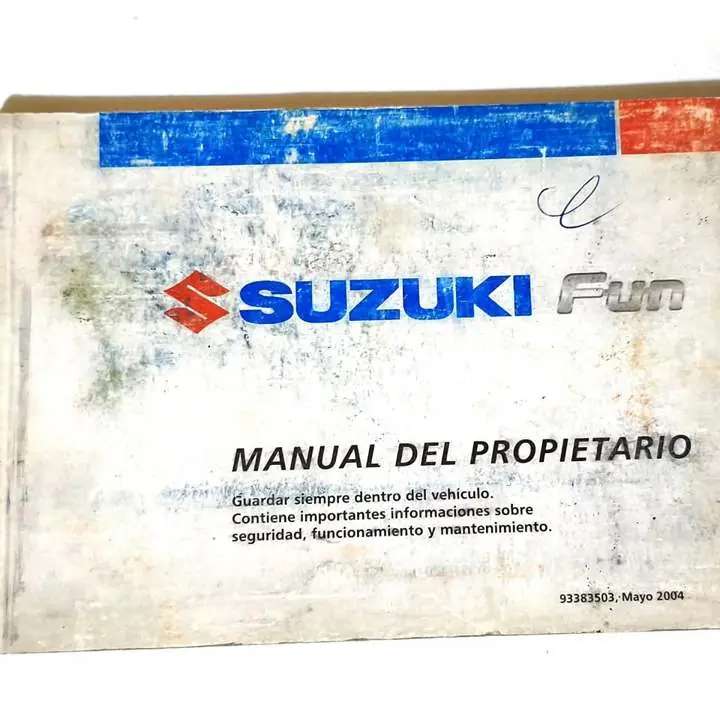 Manual del Propietario Suzuki Fun 2003 al 2006 Usuario Gm usado libro guia