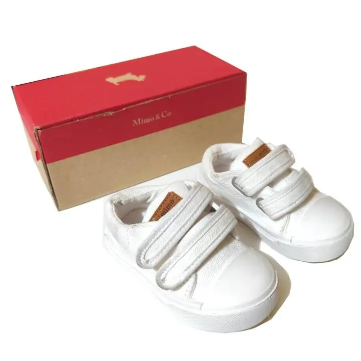 Zapatillas Bebe Mimo & Co Talle 19 Blancas Abrojo Usadas Nene nena 12cms