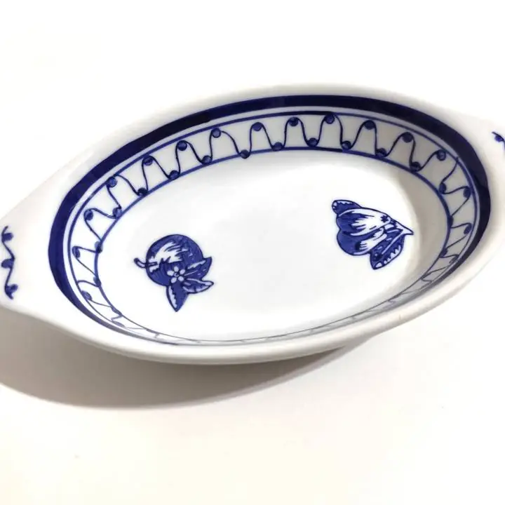 Caramelera de Porcelana 20cms Blanca Y Azul Retro Adorno Deco usada hogar
