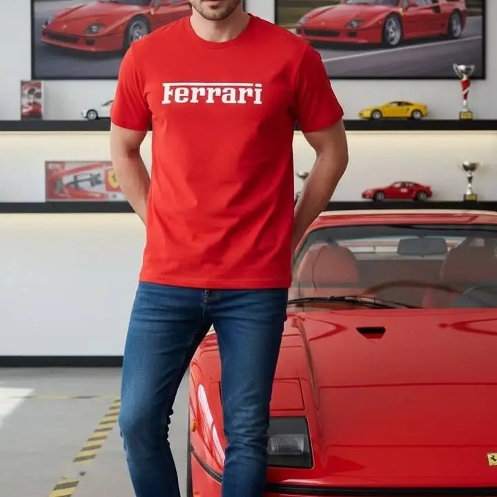 Remera Ferrari Formula F1 Algodon Premium Roja Negra Auto