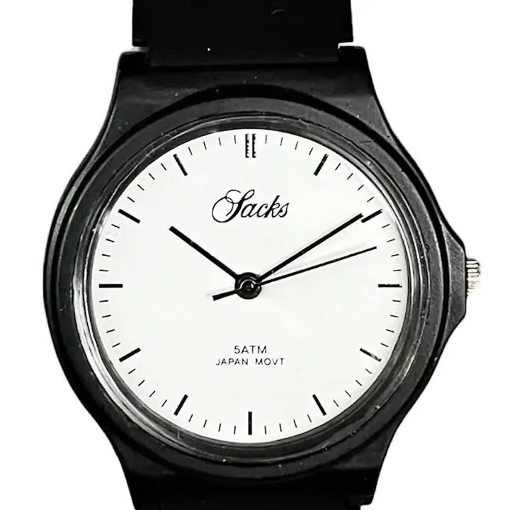 Reloj Sacks Analogico Negro Malla de Caucho Clasico Unisex